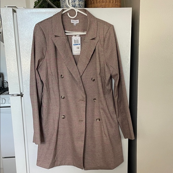NWT KIT + SKY XL Women's Brown Multicolored Double-Breasted Jacket - Picture 1 of 5